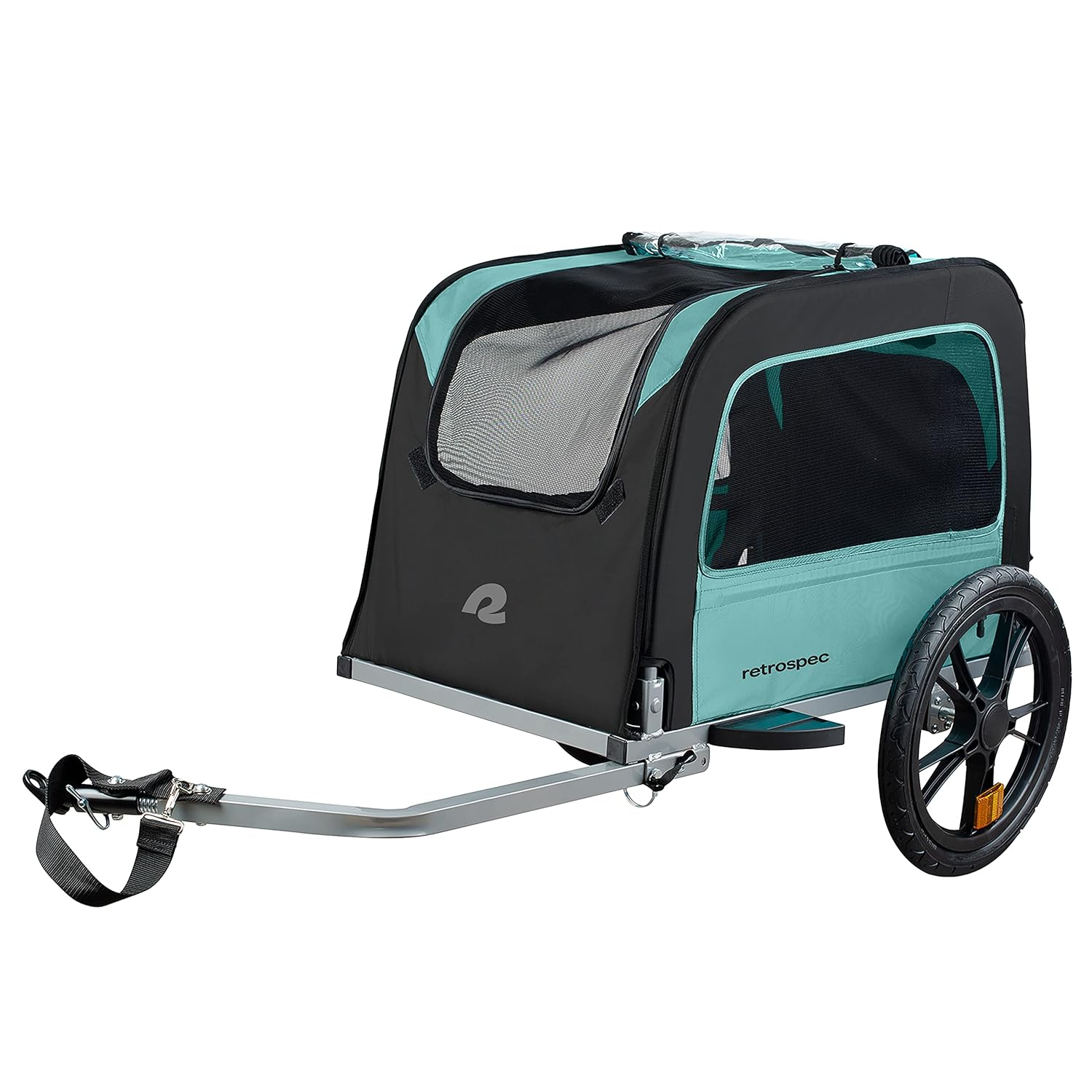 Retrospec Rover Waggin' Pet Bike Trailer - Small & Medium Sized Dogs Bicycle Carrier - Foldable Frame with 16 Inch Wheels - Non-Slip Floor & Internal Leash