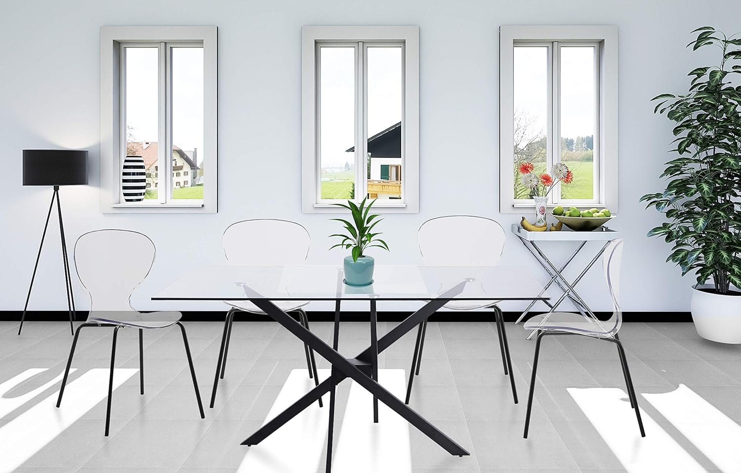 Meridian Furniture Clarion 18"H Metal Dining Chair in Matte Black (Set of 2)