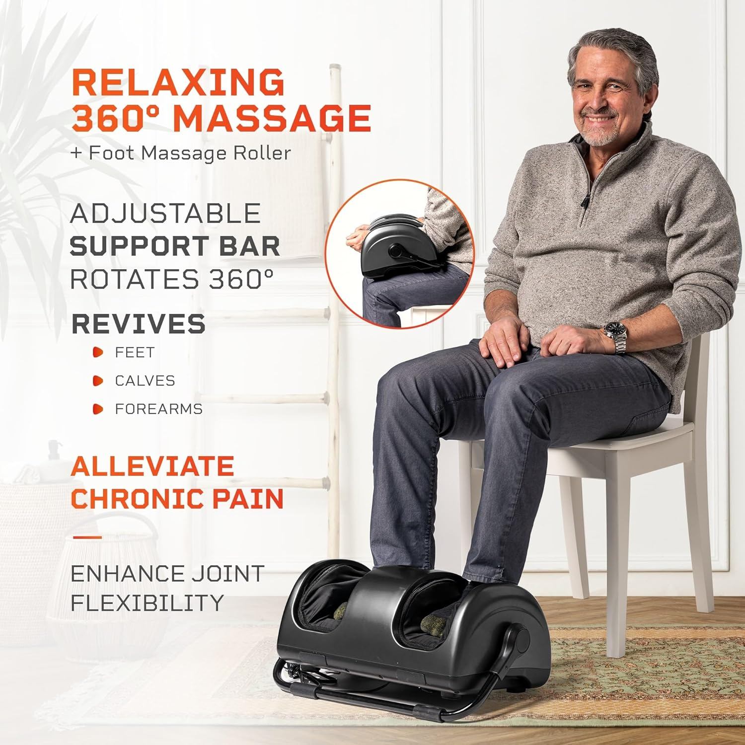 LifePro Shiatsu Foot Massager with Heat | Deep Kneading Massage | Electric Foot Massager for Leg, Calf, Feet, Ankle with Free Roller | FSA HSA Eligible