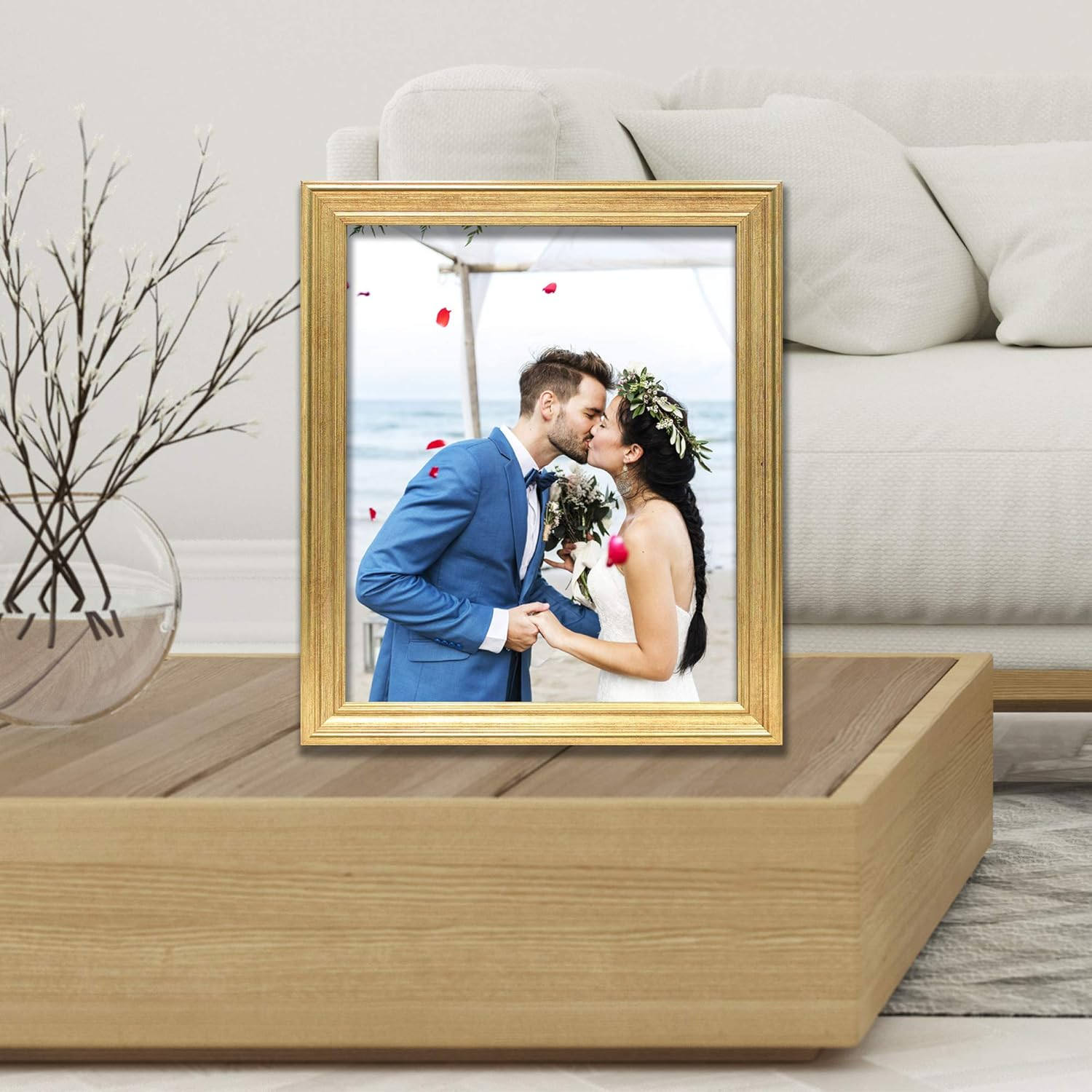 8x10 Sutter Burnished Gold Picture Frame