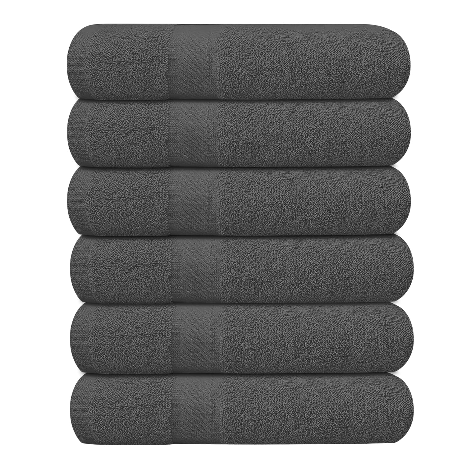 Grey 27x54 Inch 100% Cotton Quick Dry Bath Towel Set