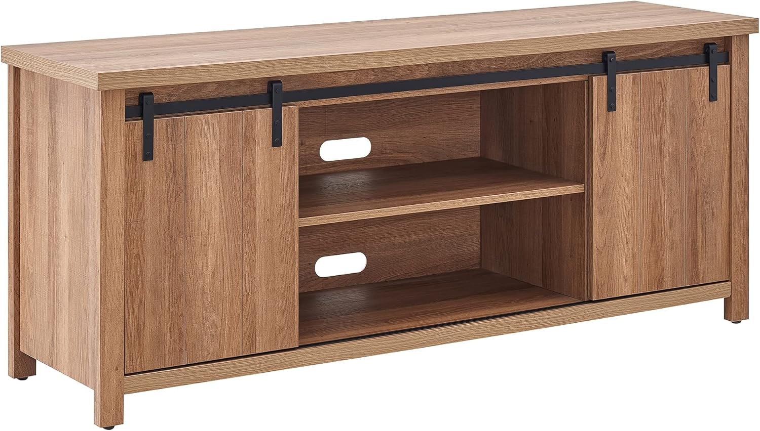 Evelyn&Zoe Deacon Rectangular TV Stand for TV's up to 65", Golden Oak