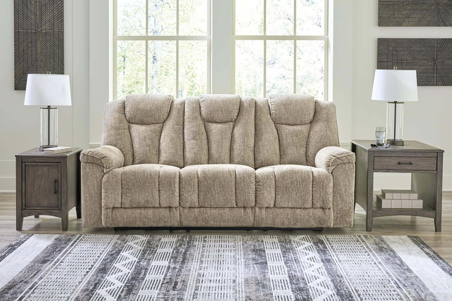 Signature Design by Ashley Hindmarsh Stone Power Reclining Sofa