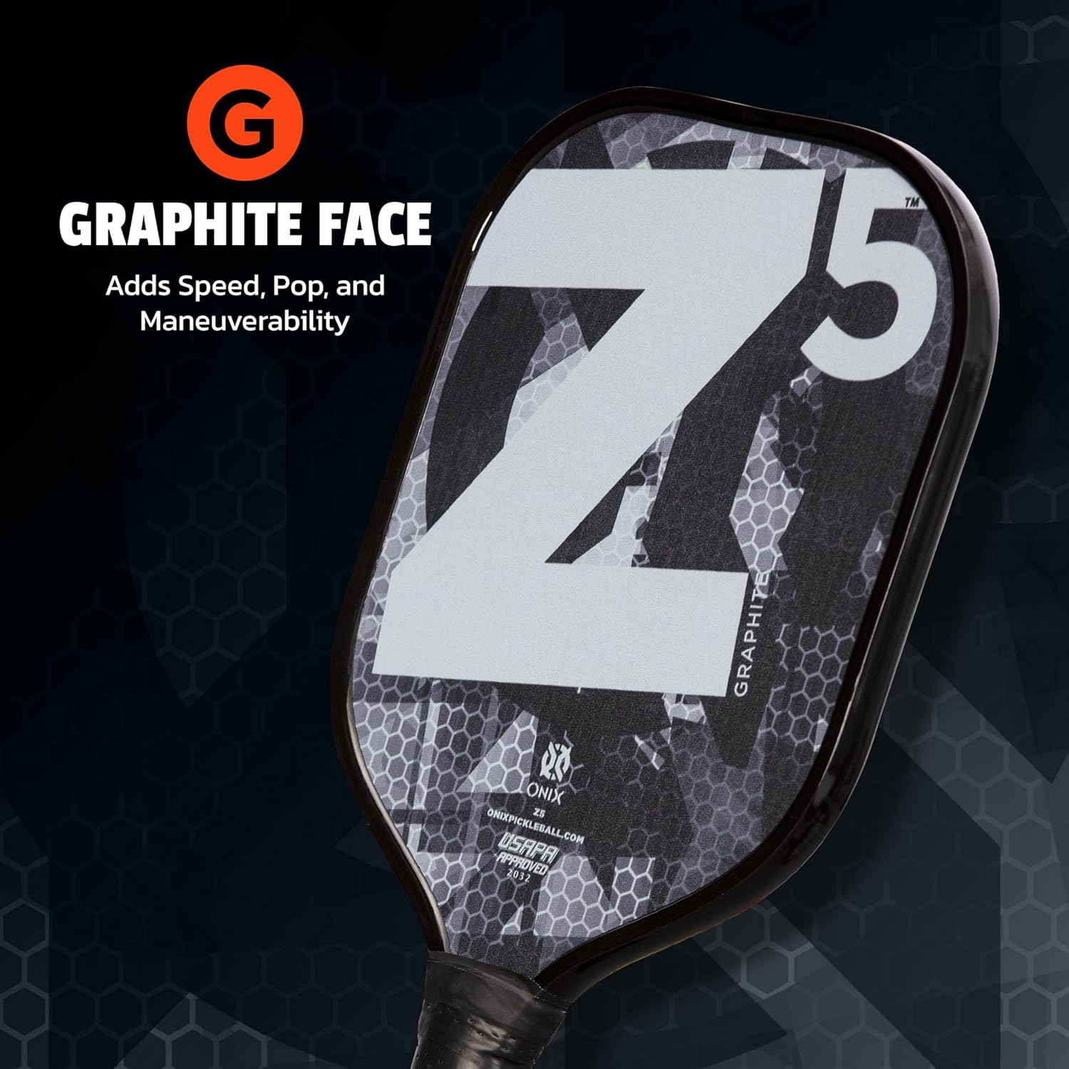 Onix Z5 Graphite Pickleball Paddle, Black, New