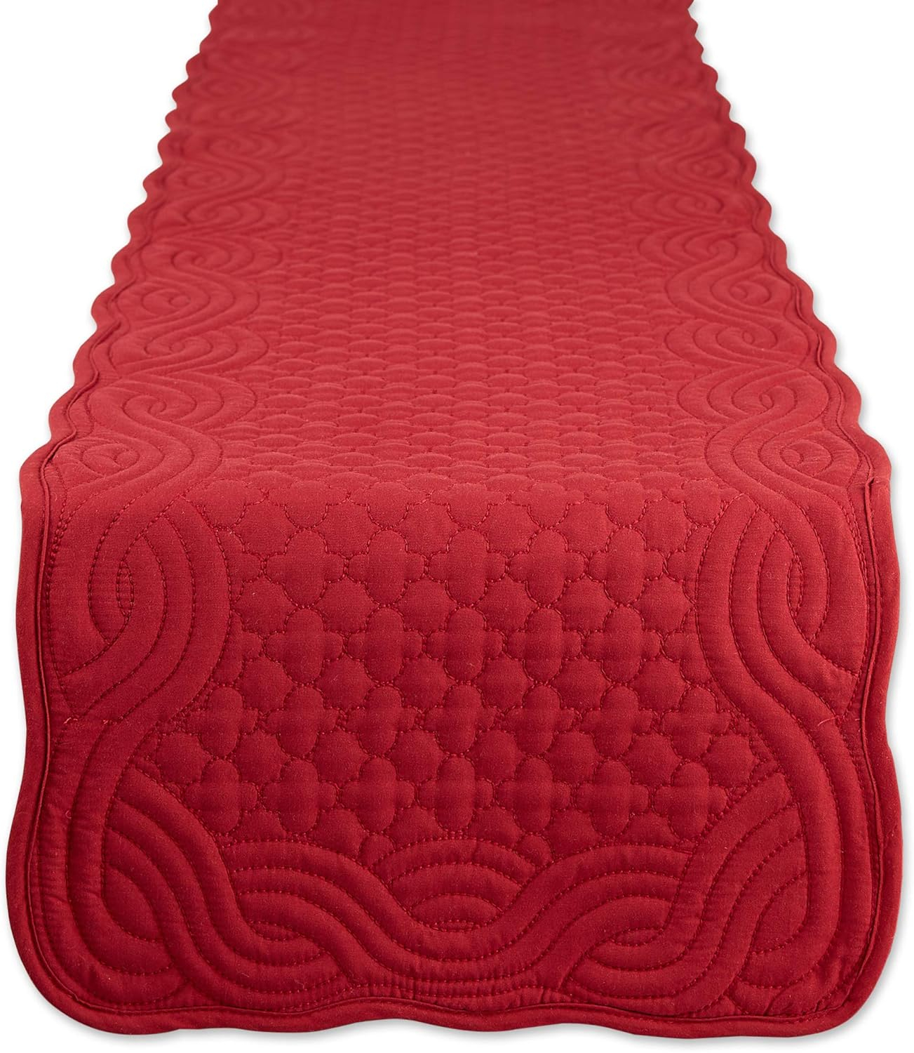 DII Cranberry Quilted Farmhouse Table Runner