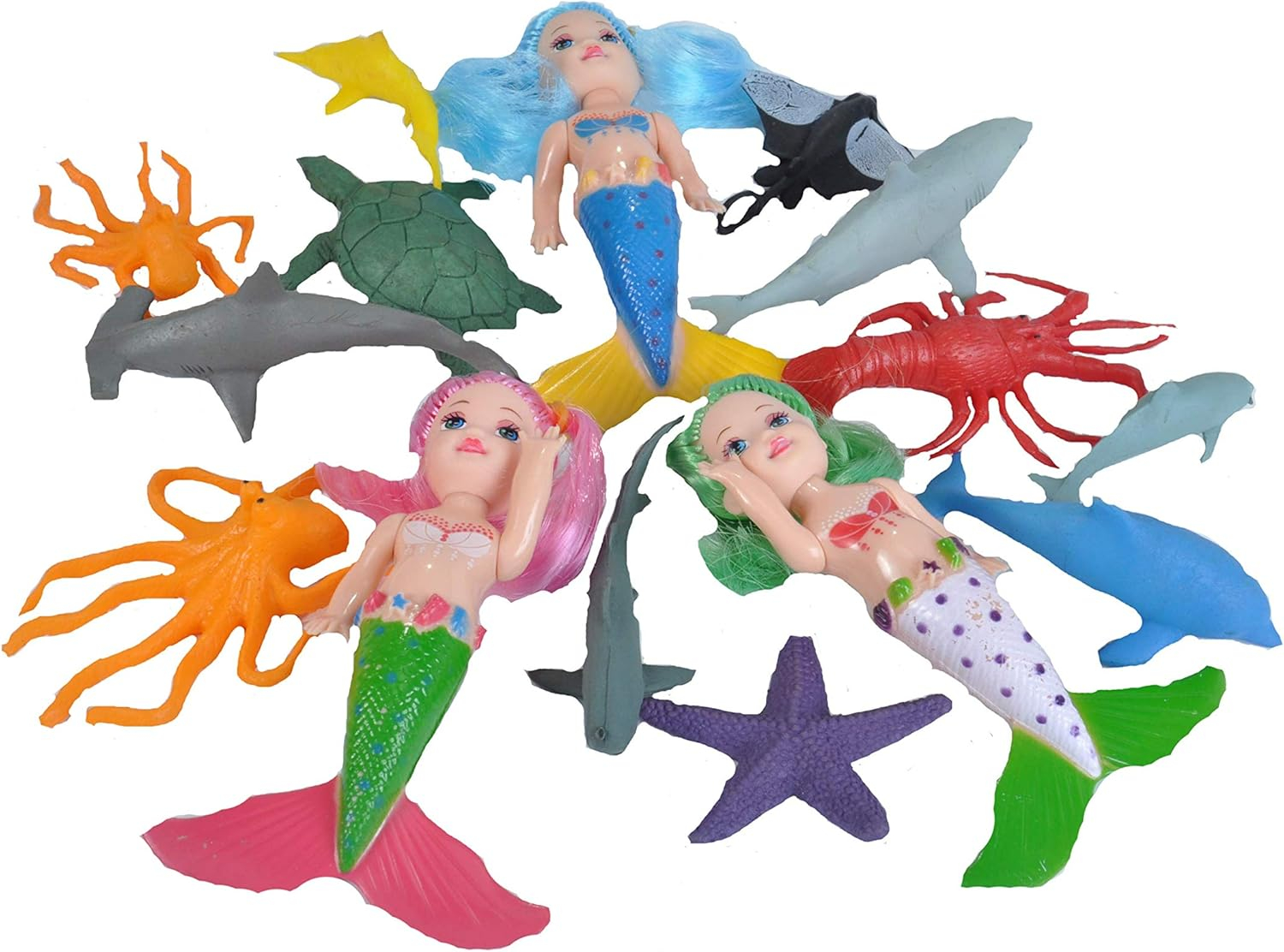 Wild Republic Bucket Mermaid Figurines, 33 Pieces