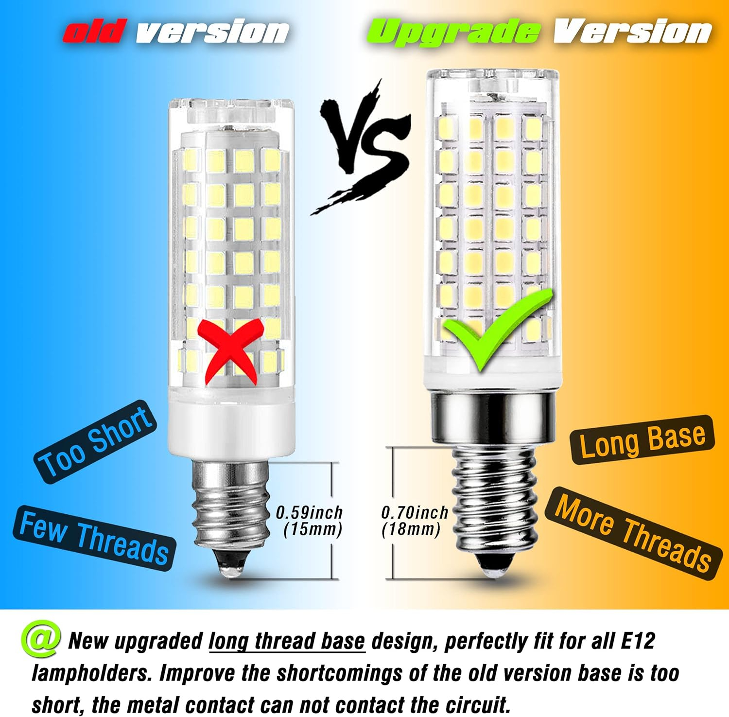 ALIDE E12 75 Watt Replacement LED Candelabra Bulbs C7,6000K Daylight Bright Cool White,800LM T6 7.5W LED E12 Chandelier Light Bulbs for Ceiling Fan Pendant Lighting,Non-dimmable,6 Pack