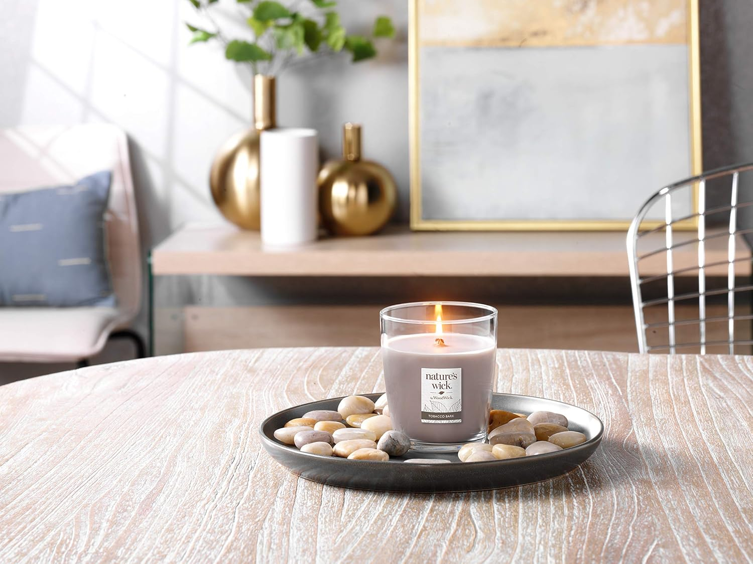 Nature's Wick Tobacco Bark Candle, Medium Jar
