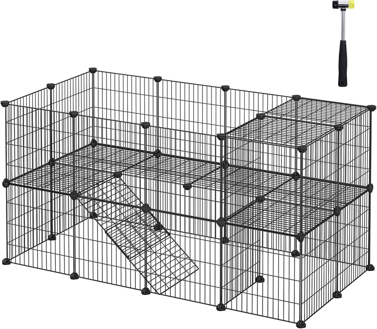 Pet Playpen Includes Cable Ties, Indoor Use, Black