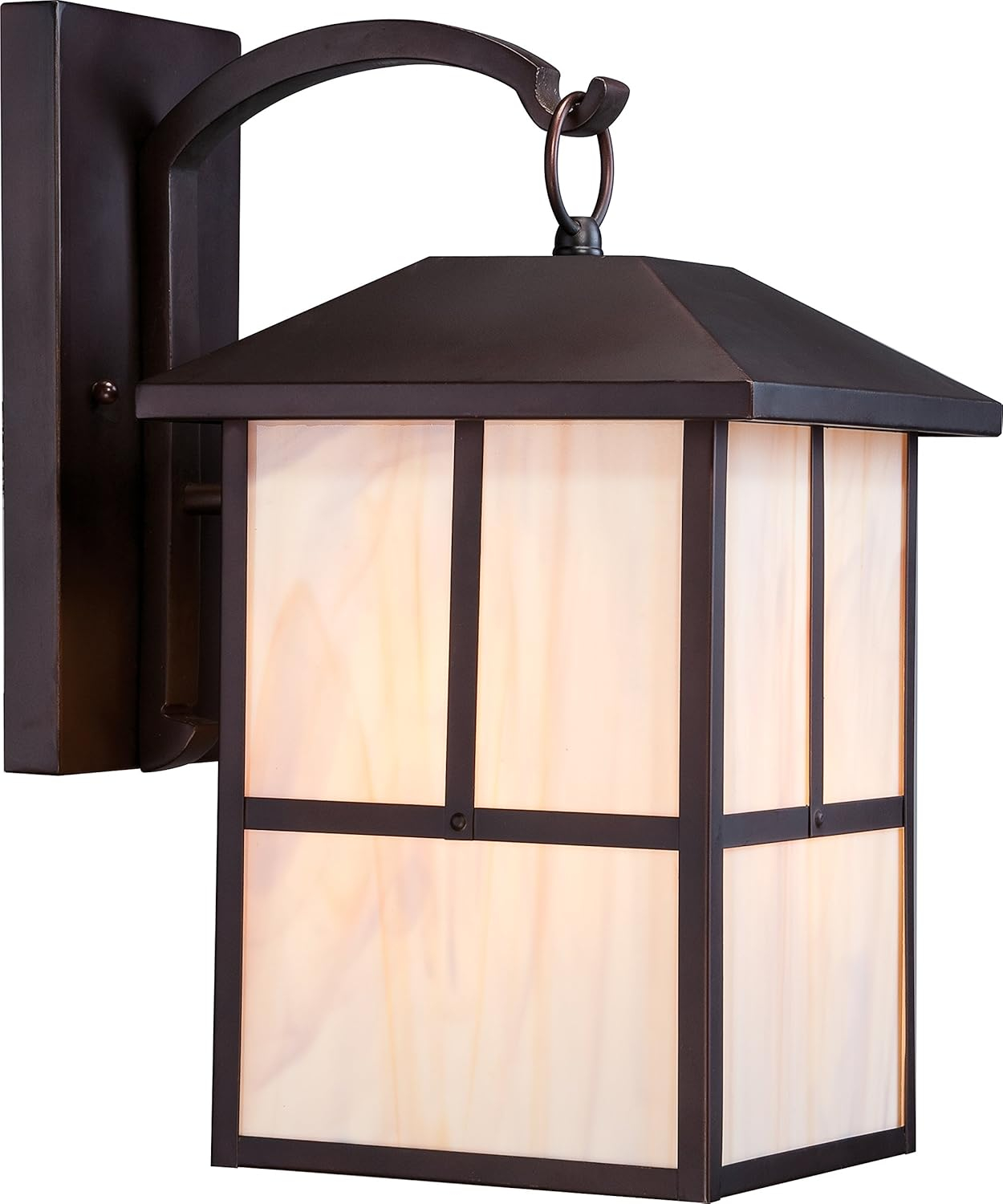 Tanner 1 LT 10" Outdoor Wall Fixture w/ Honey Stained Glass