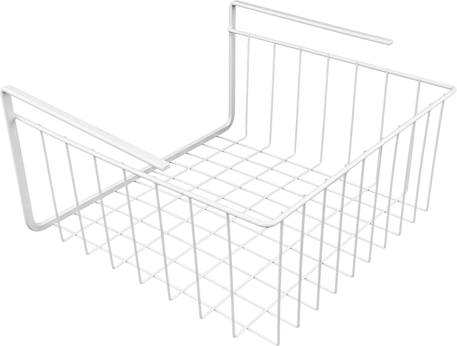 White Wire Under-Shelf Storage Basket, 10-Inch – Durable Organization Solution for Kitchen, Pantry, and Closet