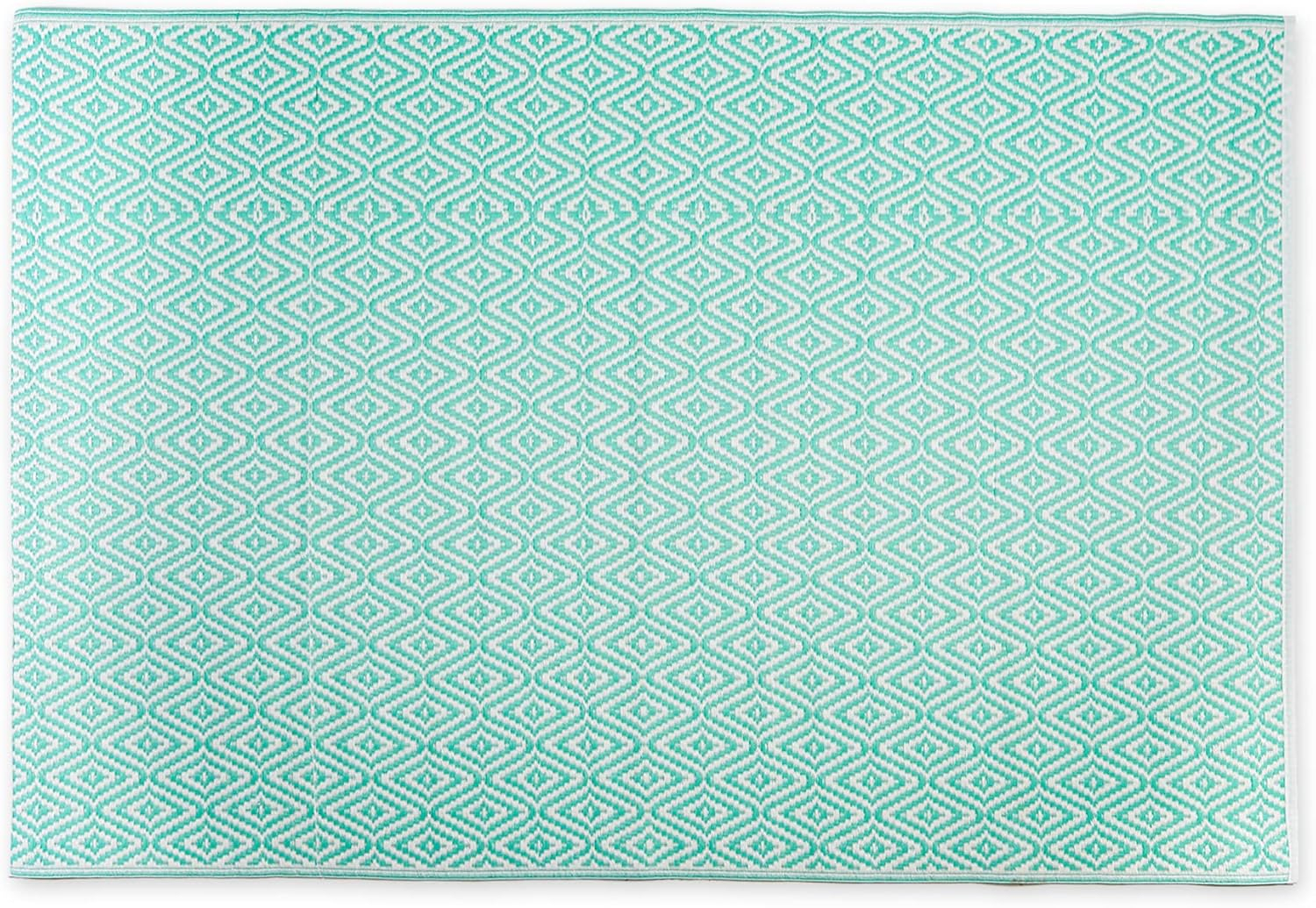 DII Reversible Indoor/Outdoor Diamond Woven Rug, 4x6', Aqua