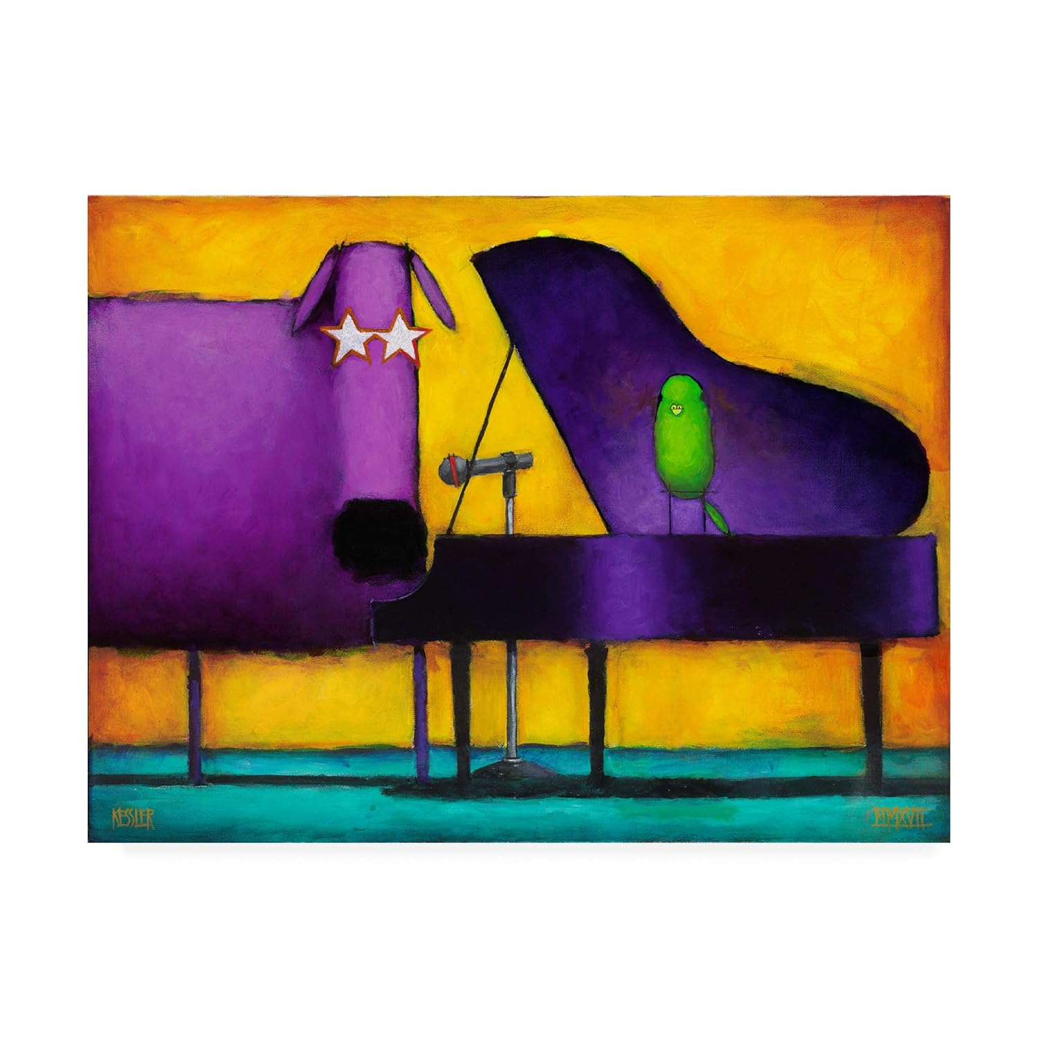 Trademark Fine Art 'Piano Glam Dog' Canvas Art by Daniel Patrick Kessler
