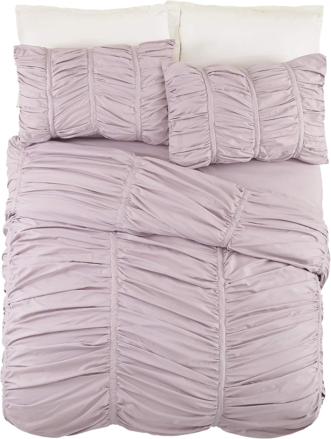 Modern Heirloom Emily Ruched Solid Textured Comforter Set