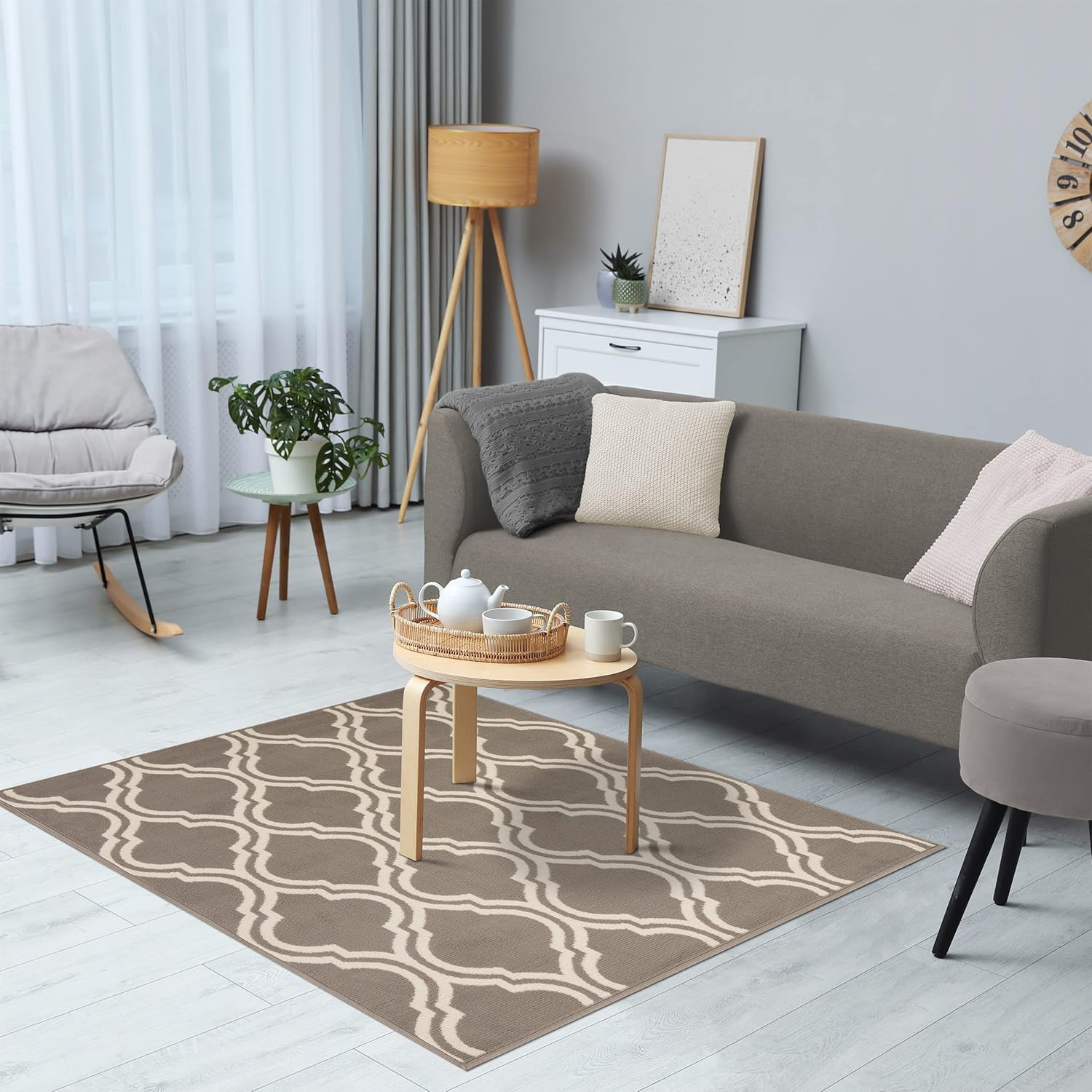 Impressions Geometric Ornamental Trellis Area Rug, 5' x 5'