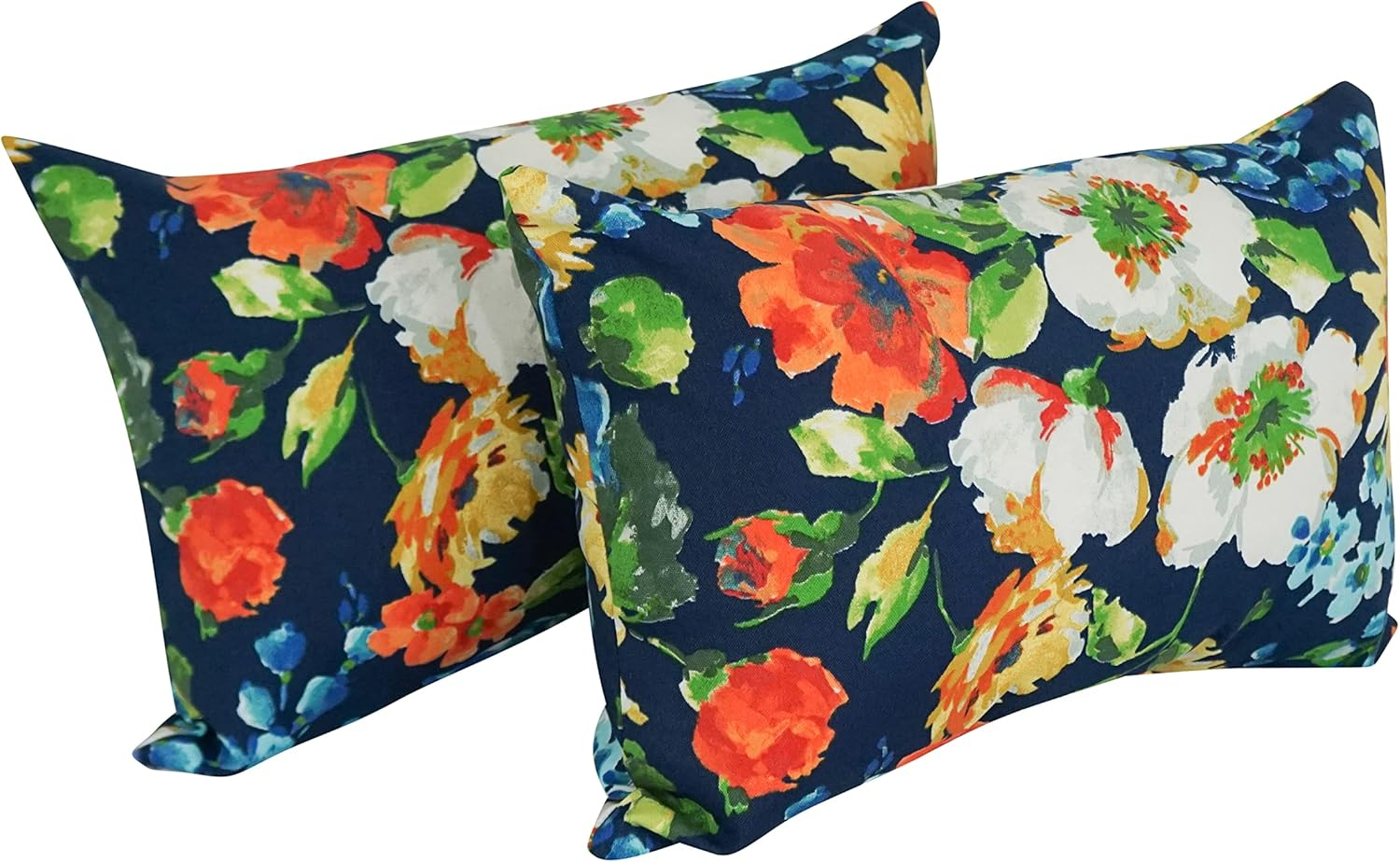 Blazing Needles 9911-S2-REO-59 12 x 20 in. Rectangular Spun Poly Throw Pillows, Alfinia Fresco Caspian - Set of 2
