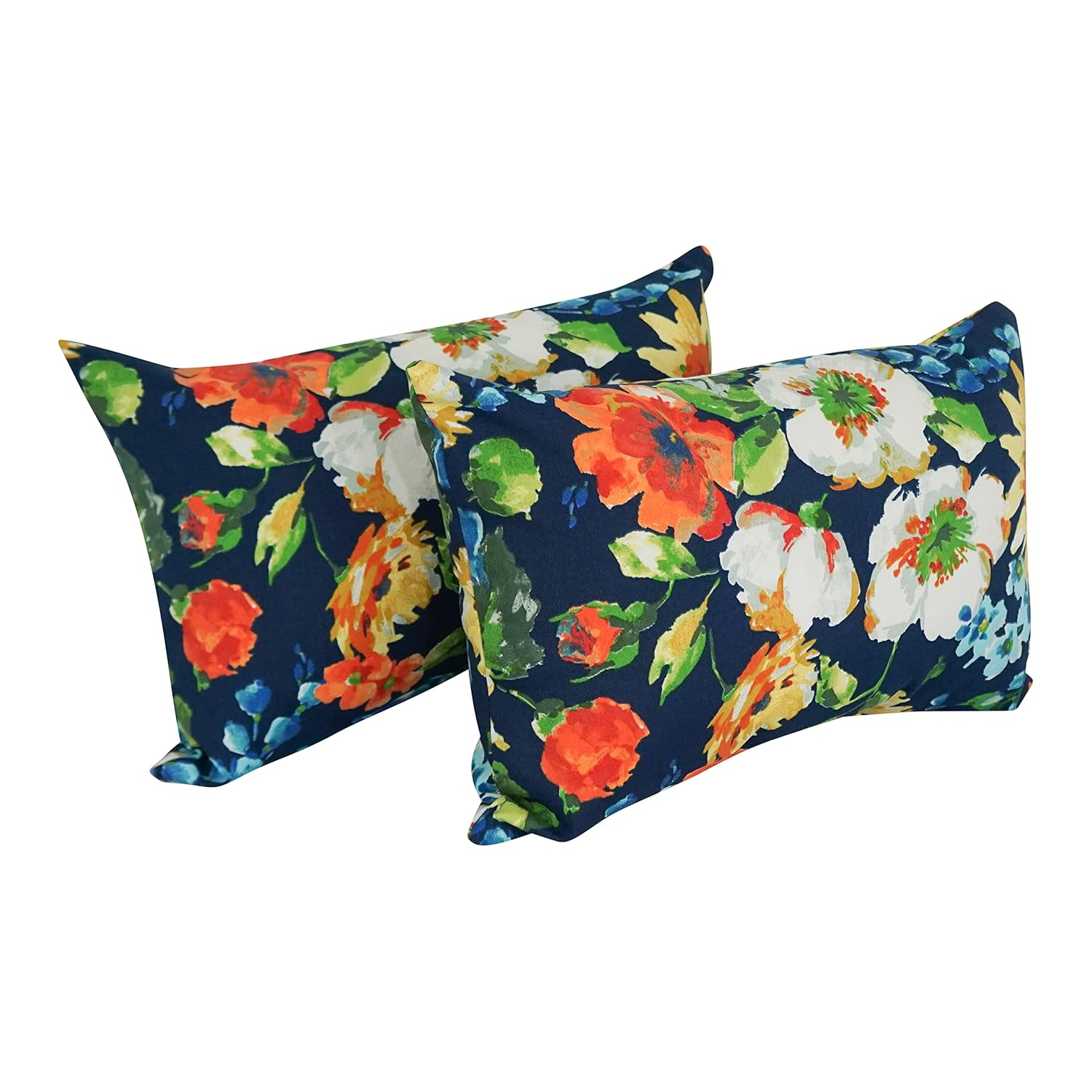 Blazing Needles 9911-S2-REO-59 12 x 20 in. Rectangular Spun Poly Throw Pillows, Alfinia Fresco Caspian - Set of 2