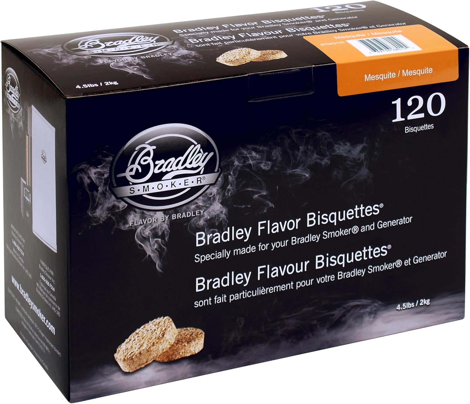 Bradley Smoker Smoking Bisquettes Mesquite Wood 120Pk