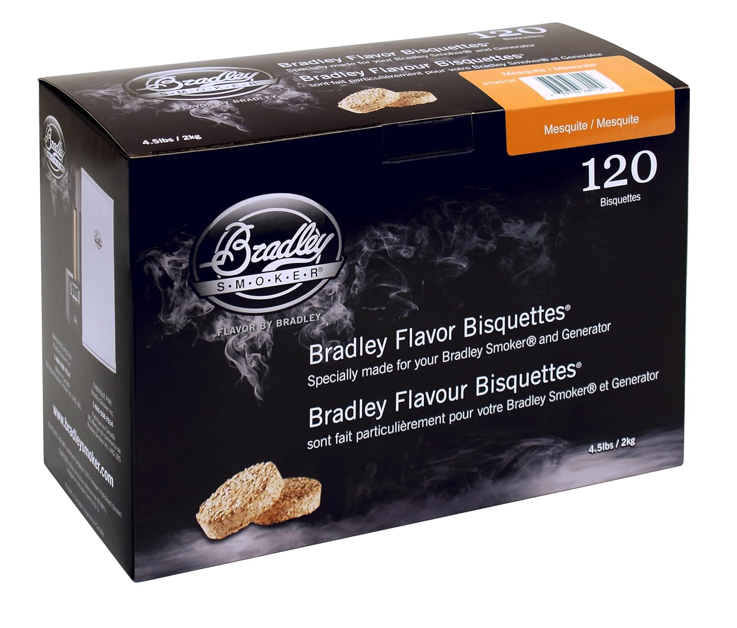 Bradley Smoker Smoking Bisquettes Mesquite Wood 120Pk