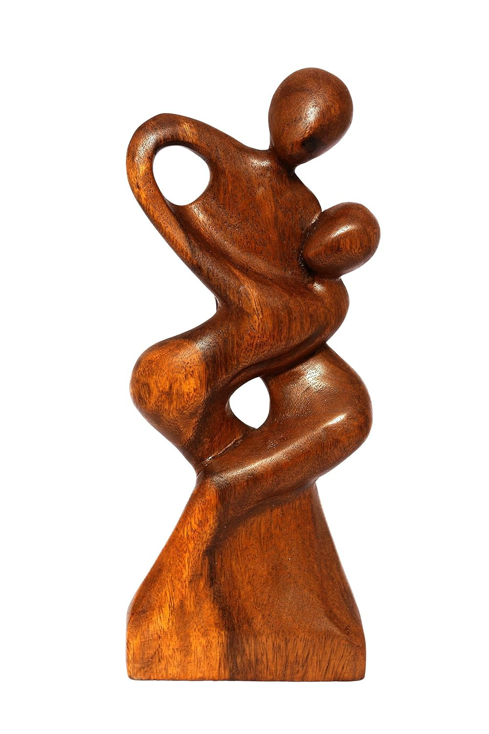 12" Wooden Handmade Abstract Sculpture Statue Handcrafted "Forever Mine" Gift Art Decorative Home Decor Figurine Accent Decoration Artwork Hand Carved