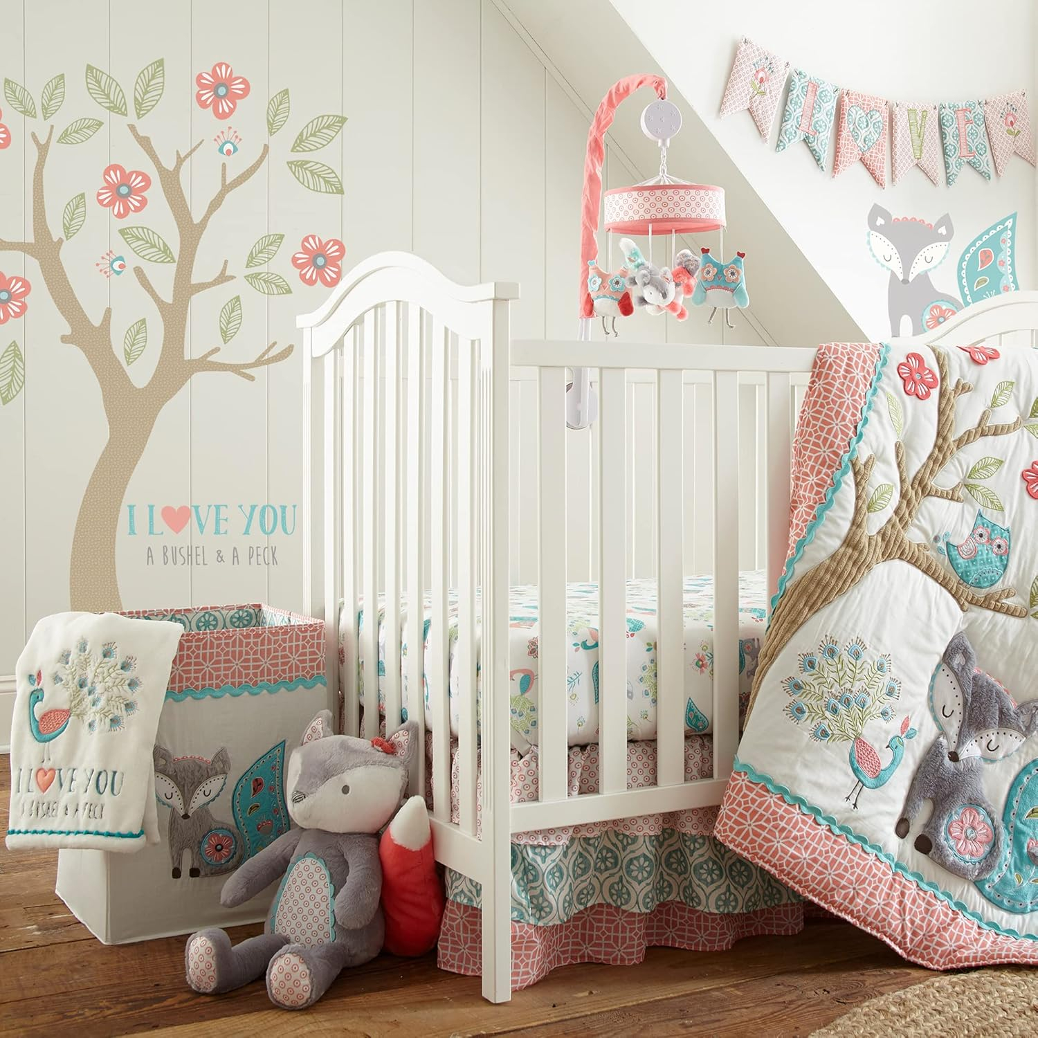 Levtex Baby - Fiona Hamper - Pink, Teal, White - Nursery Accessories