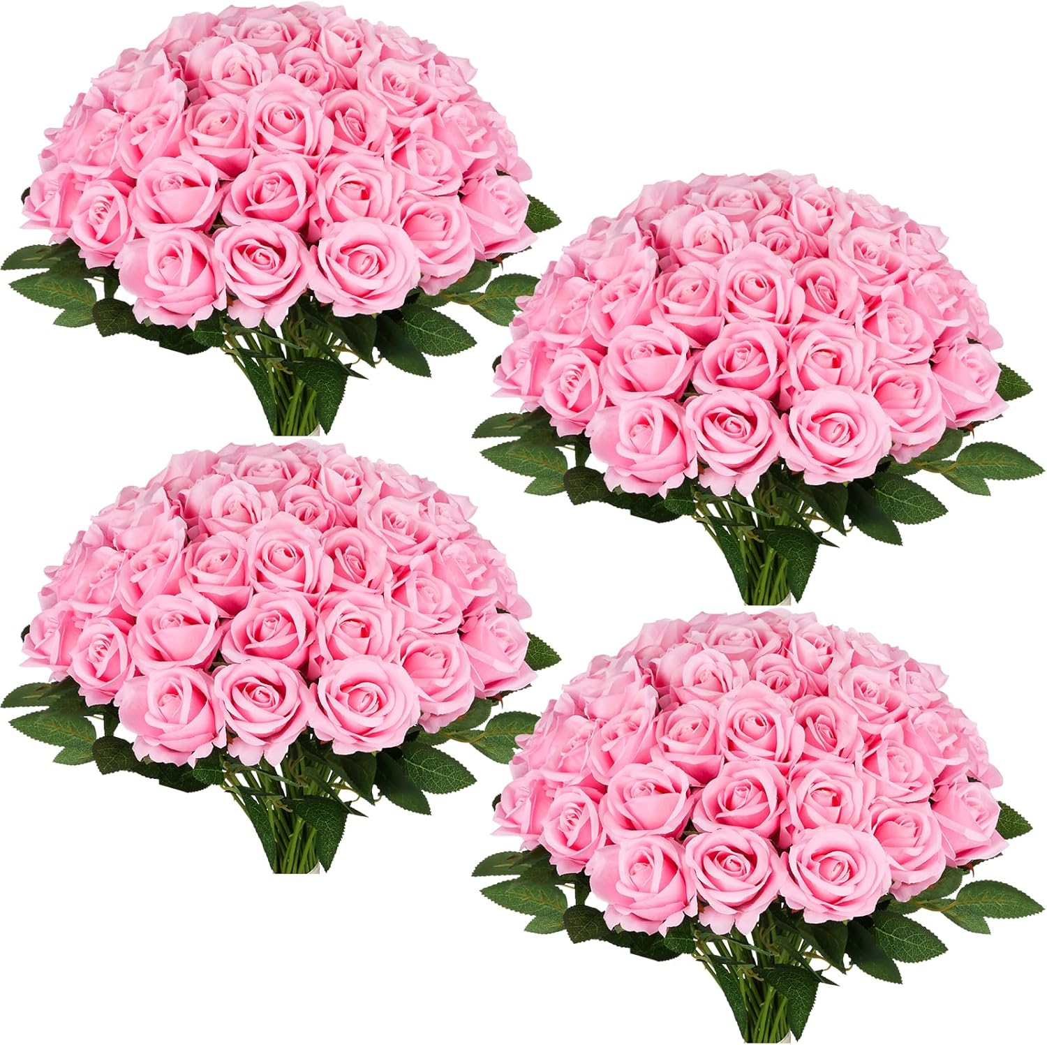 50 Pcs Artificial Rose Flower Realistic Silk Roses with Stem Bouquet of Flowers Plastic Flowers Real Looking Fake Roses for Home Wedding Centerpieces Party Decorations (Black)