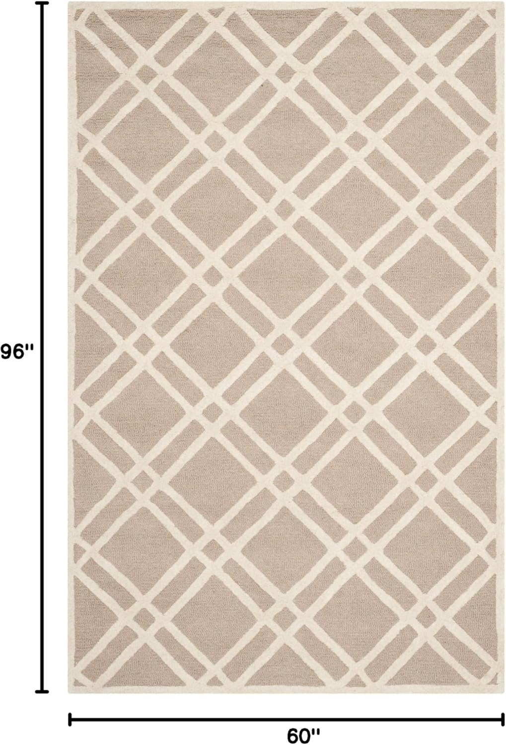 SAFAVIEH Cambridge Judy Geometric Wool Area Rug, Beige/Ivory, 5' x 8'