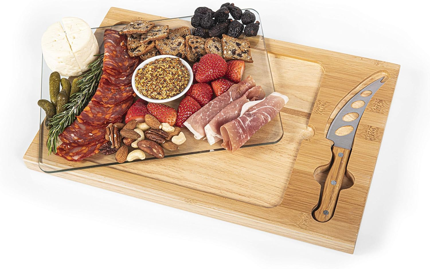 Icon Glass Top Cutting Board & Knife Set