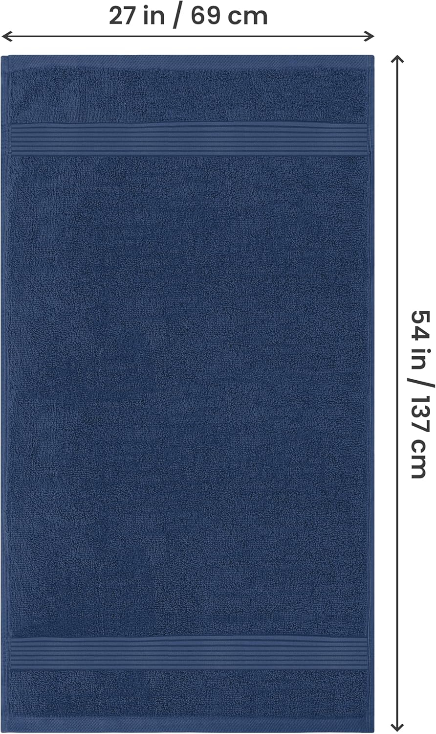 Utopia Towels 4 Pack Bath Towels Set, (27 x 54 Inches) 100% Ring Spun Cotton, Quick Dry, Highly Absorbent, Soft Feel Towels, Perfect for Daily Use (Navy) 27 x 54 Navy