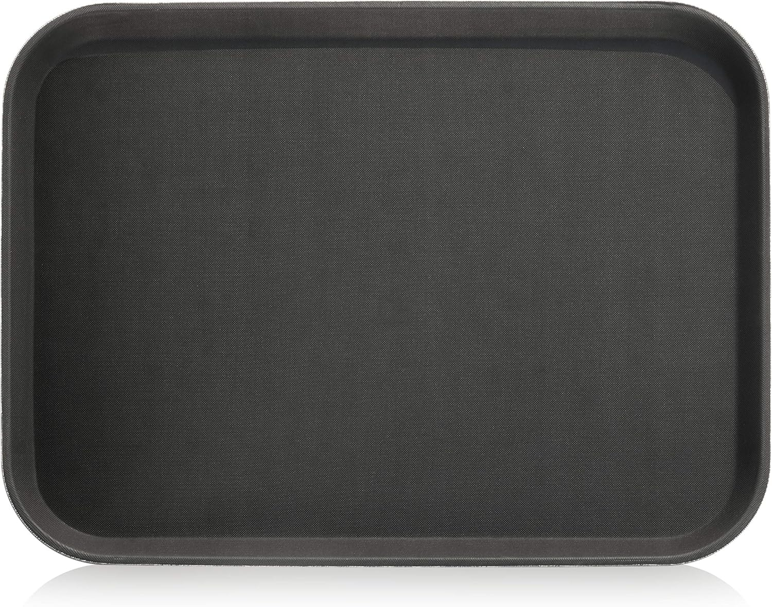 New Star Foodservice Restaurant Grade Non-Slip Tray, Plastic, Rubber Lined, Rectangular (Black, 15-Inch x 20-Inch)