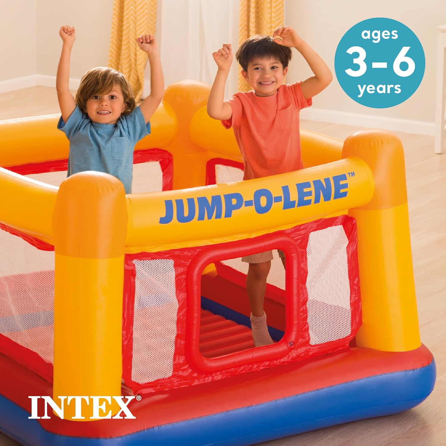 Intex 2 Pack Inflatable Jump-O-Lene Indoor or Outdoor Playhouse Bounce Castle House