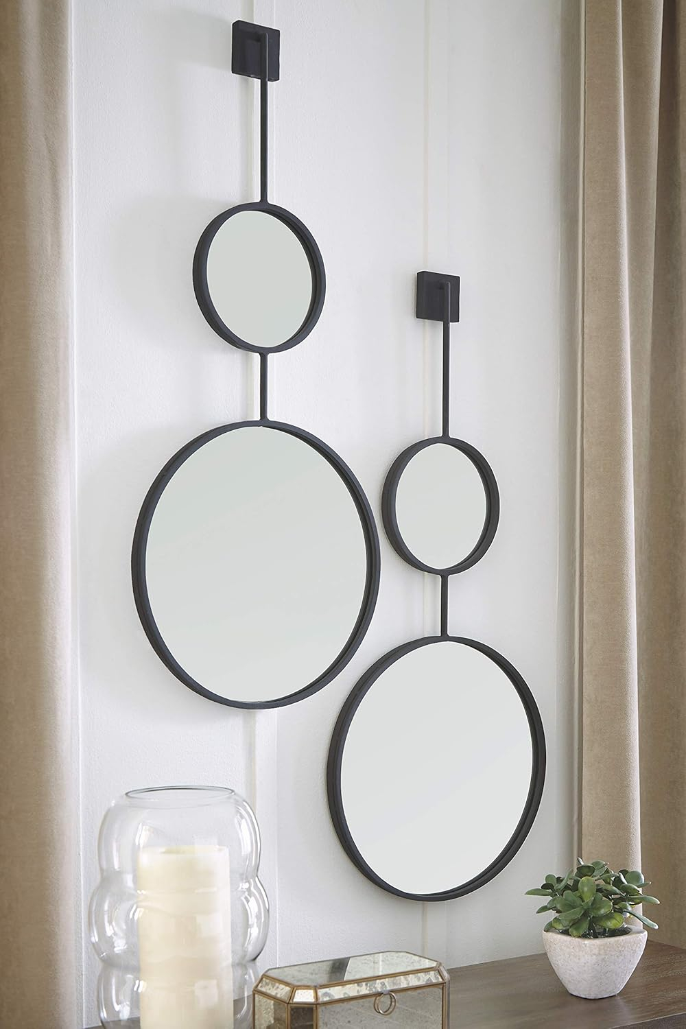 Signature Design by Ashley Contemporary Brewer Accent Mirror  Black