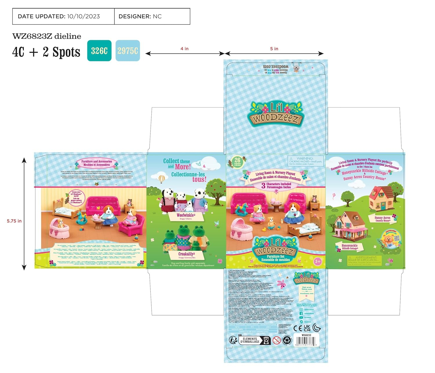 Li'l Woodzeez – Slothington Sloth Family 4 Pieces Set with Storybook – Small Sloth Figurines – Adorable Toy Animals for Imaginative Play & Storytelling – Collectible Family Set for 3+ Years