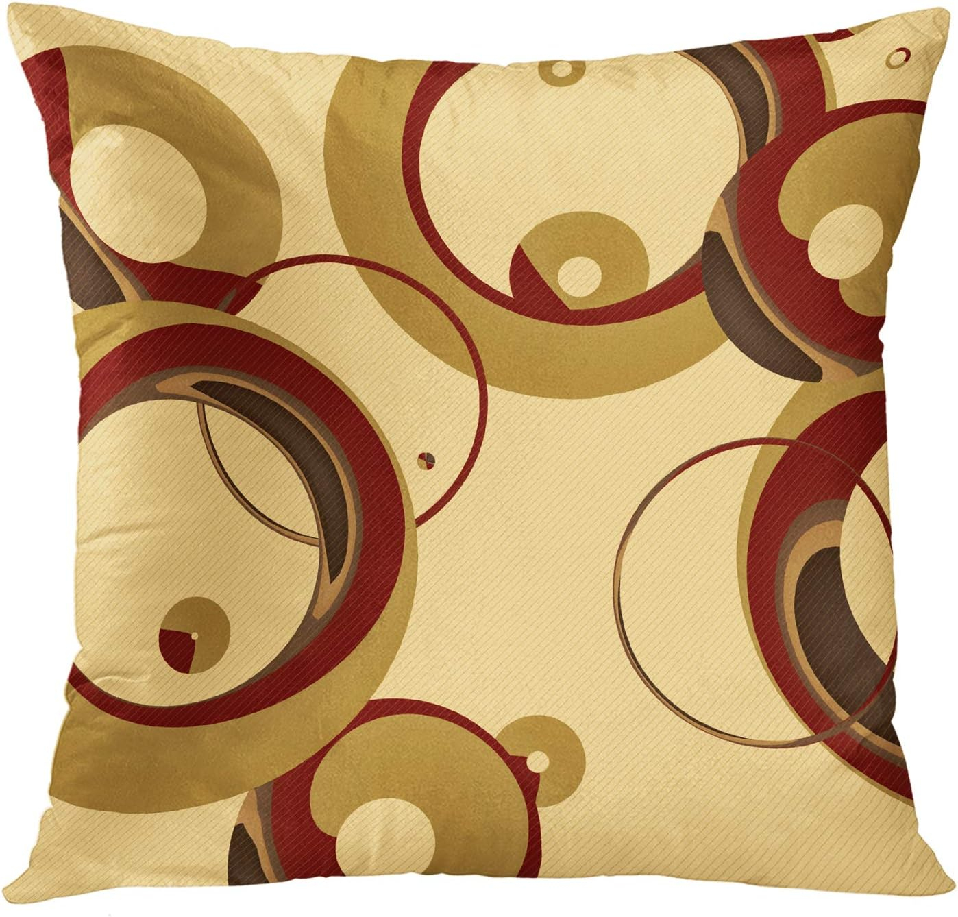 Emvency Throw Pillow Cover Colorful Circle Modern Bubbles Tan Circles Decorative Pillow Case Home Decor Square 18 x 18 Inch Pillowcase