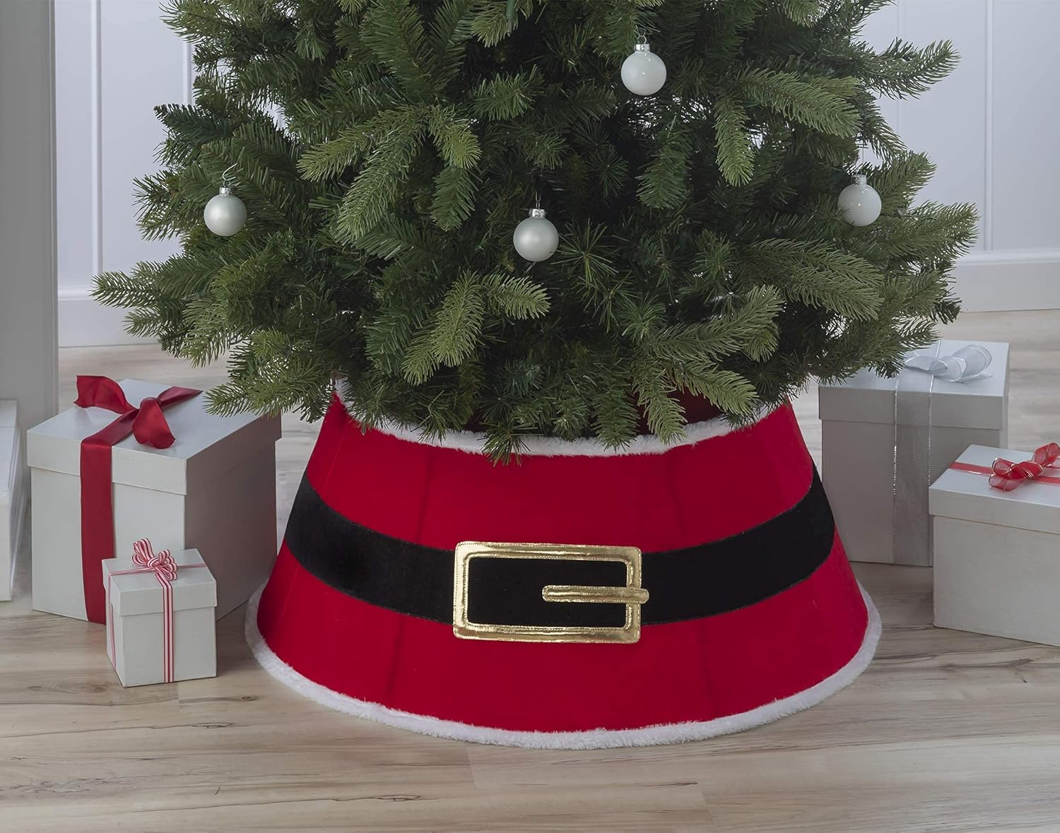 New Traditions 26-in Off-white Tree Collar Tree Skirt
