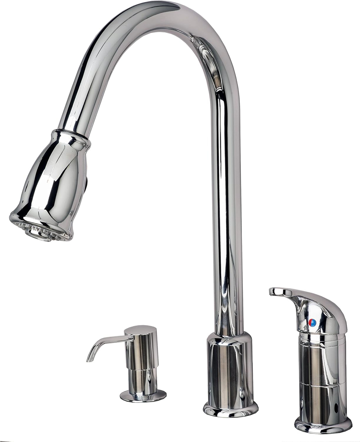 Builders Shoppe  Classic Single Handle 16" Pull-Down Kitchen Faucet with Soap Dispenser Oil Rubbed Bronze Rubbed