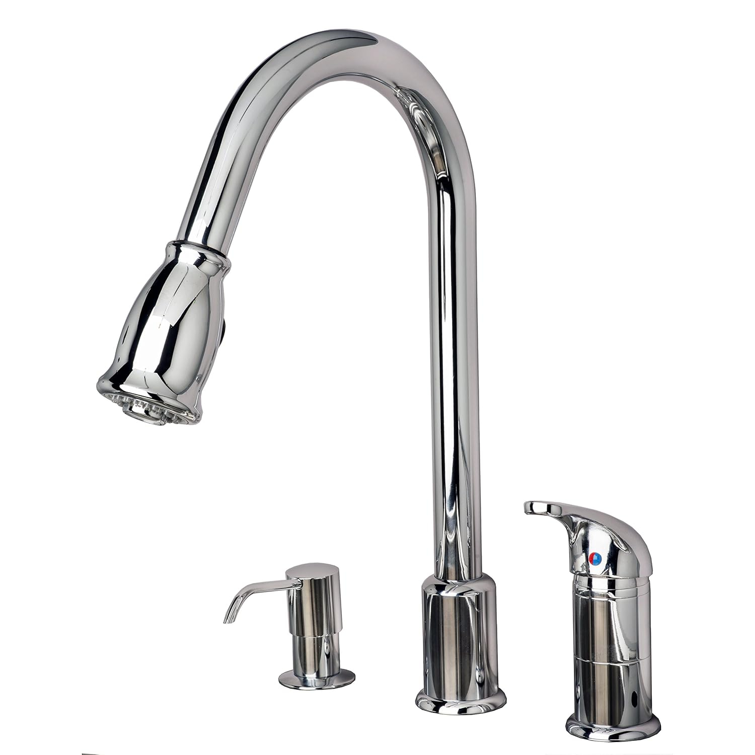 Builders Shoppe  Classic Single Handle 16" Pull-Down Kitchen Faucet with Soap Dispenser Oil Rubbed Bronze Rubbed