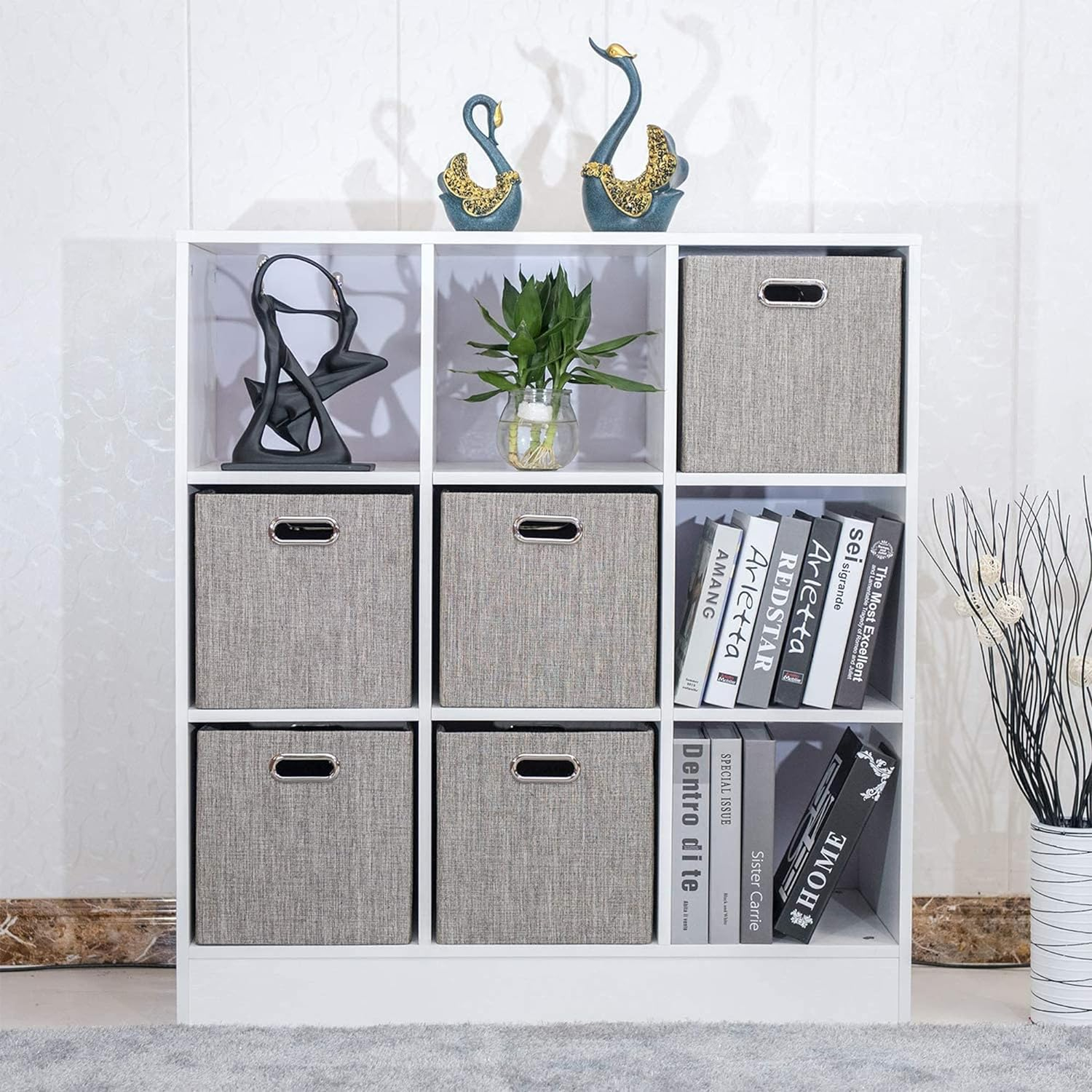 Posprica 3X Thicker Collapsible Storage Bins,13×13 Foldable Storage Cube Boxes Fabric Drawer for Closet Shelf Cabinet Bookcase