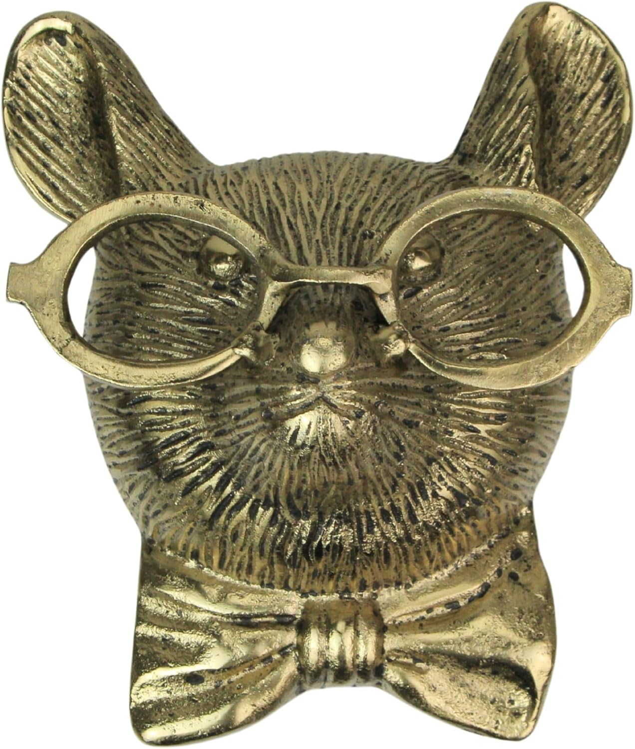 Things2Die4 Gold Mouse Head Wall Hanging with Spectacles – Quirky Cast Aluminum Wall Decor - Gold