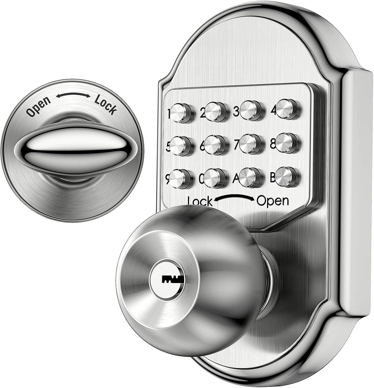 Keyless Entry Door Lock Deadbolt Keypad Mechanical Stainless Steel (Pass Code or Key) 100% Mechanical, No Electronic