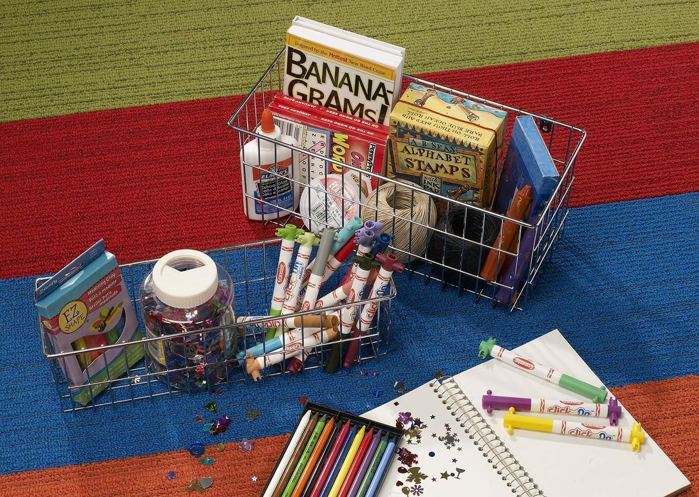 More Inside Large Wire Basket Durable Cabinet Organizer, Silver