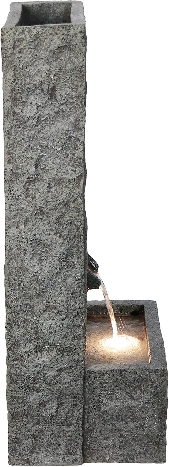 Hi-Line Gift Ltd 79613-C 32" H Rectangular Waterfall Fountain W/Ww LEDs
