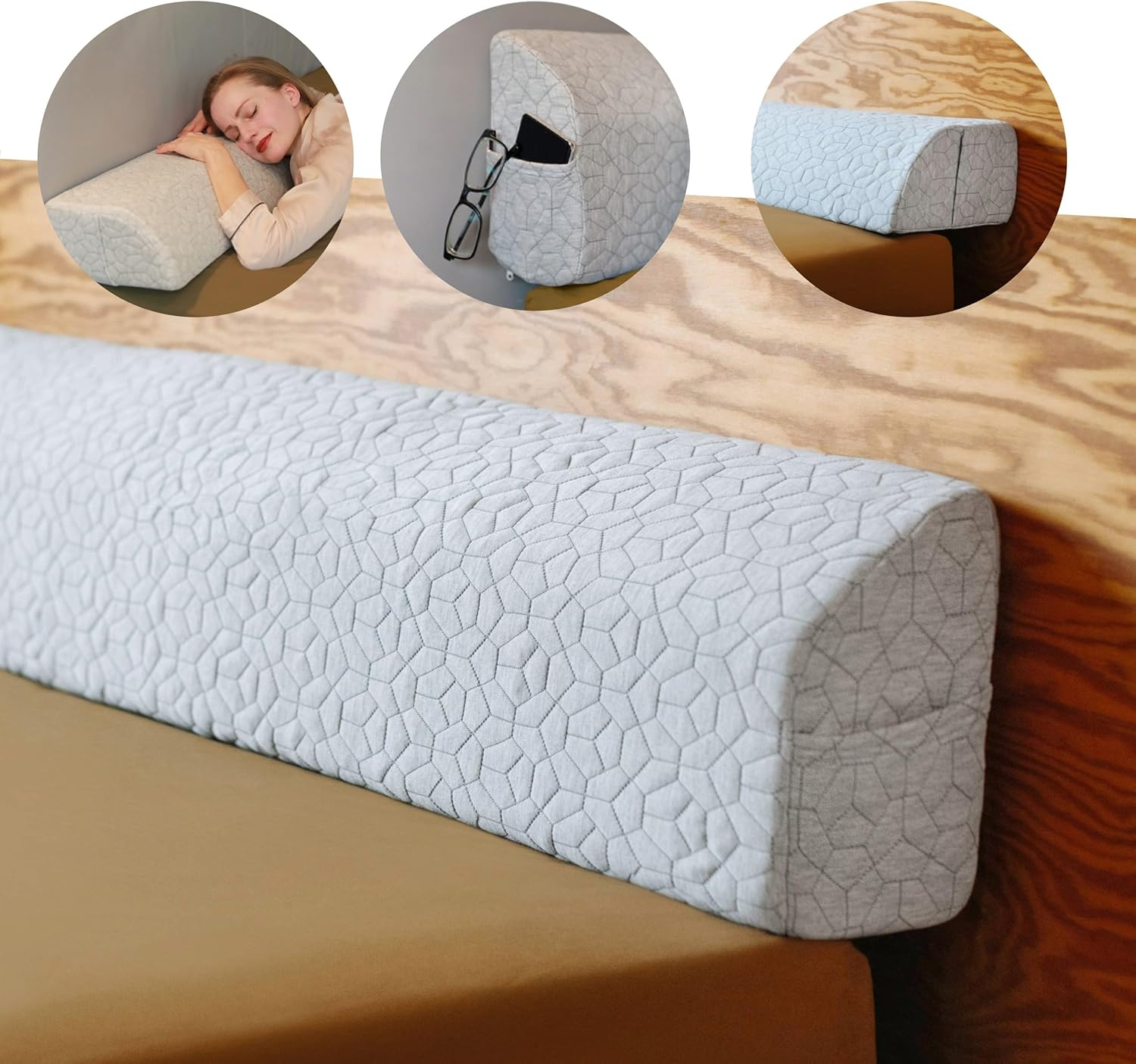 FeelAtHome Bed Gap Filler | Bed Wedge Pillow for Headboard to Close The Gap (0-8") Between Headboard and Mattress - Headboard Pillow Wedge for Twin Bed (39"x10"x5")