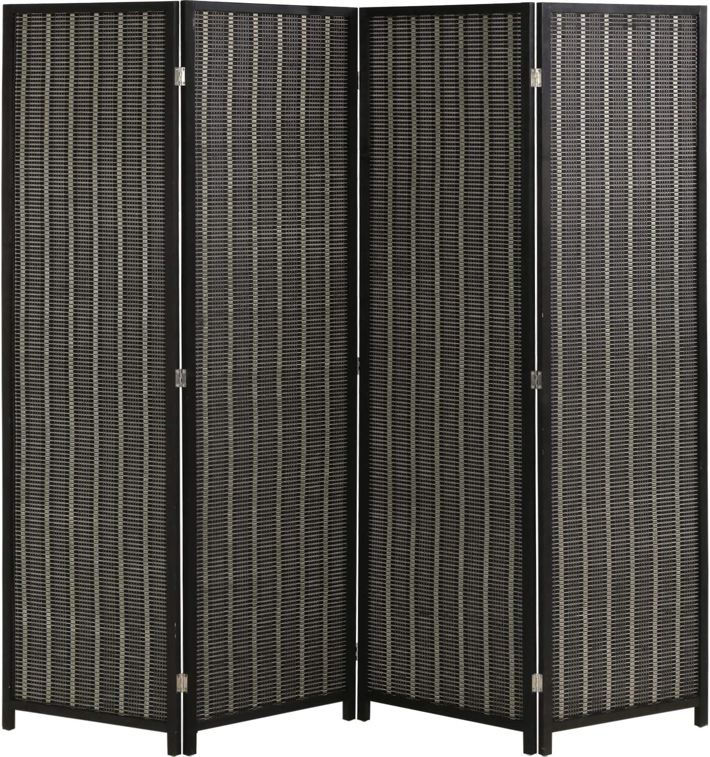 FDW Bamboo Room Divider Folding Privacy Wooden Screen 4 Panel 72 Inches High 17.7 Inches Wide Room Divider for Living Room Bedroom Study,Natural