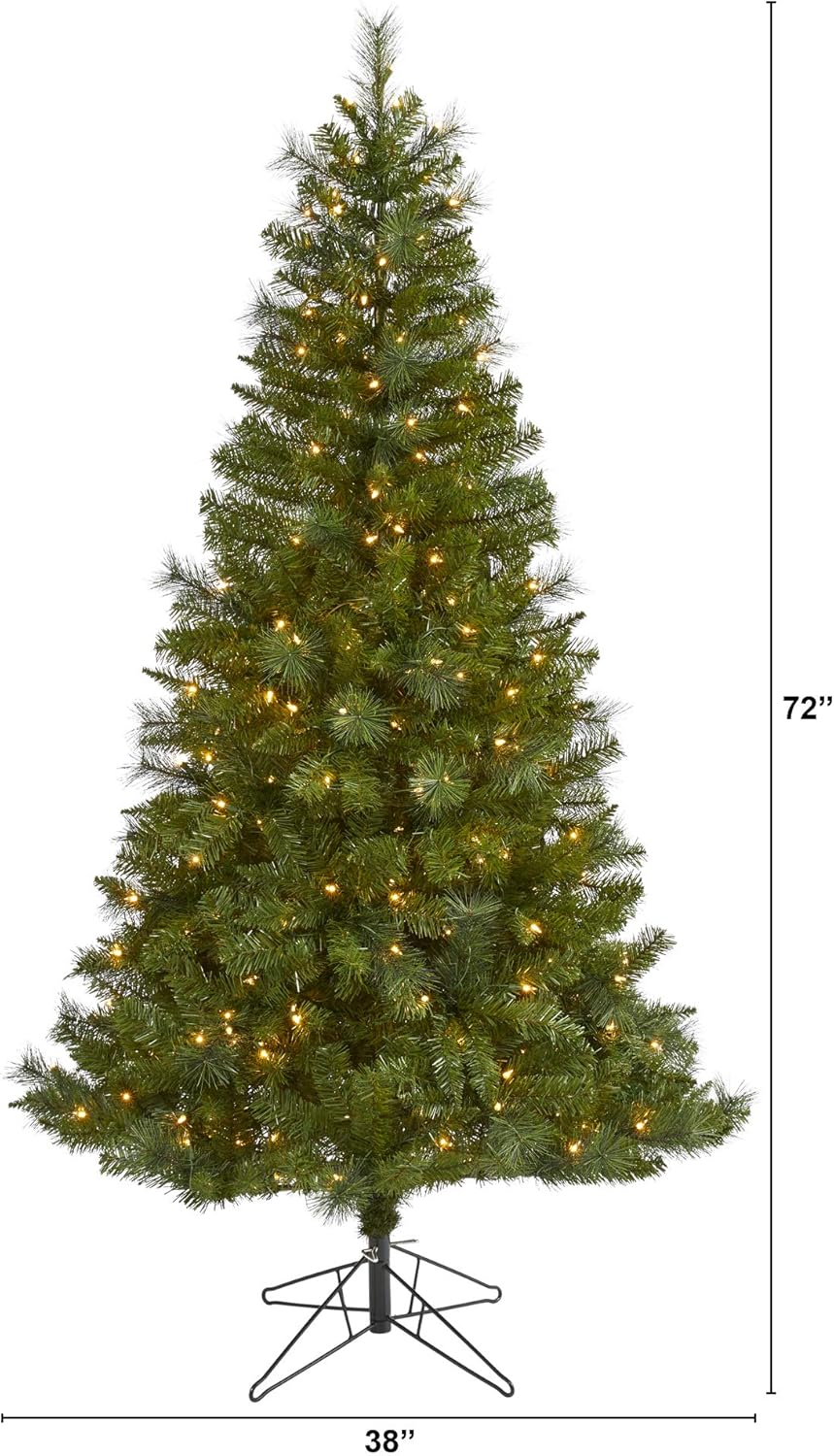 Nearly Natural 6' Mount Hood Spruce Prelit Artificial Christmas Tree