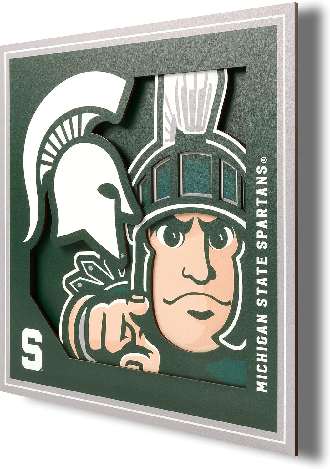 Michigan State Spartans 12'' x 12'' 3D Logo Wall Art