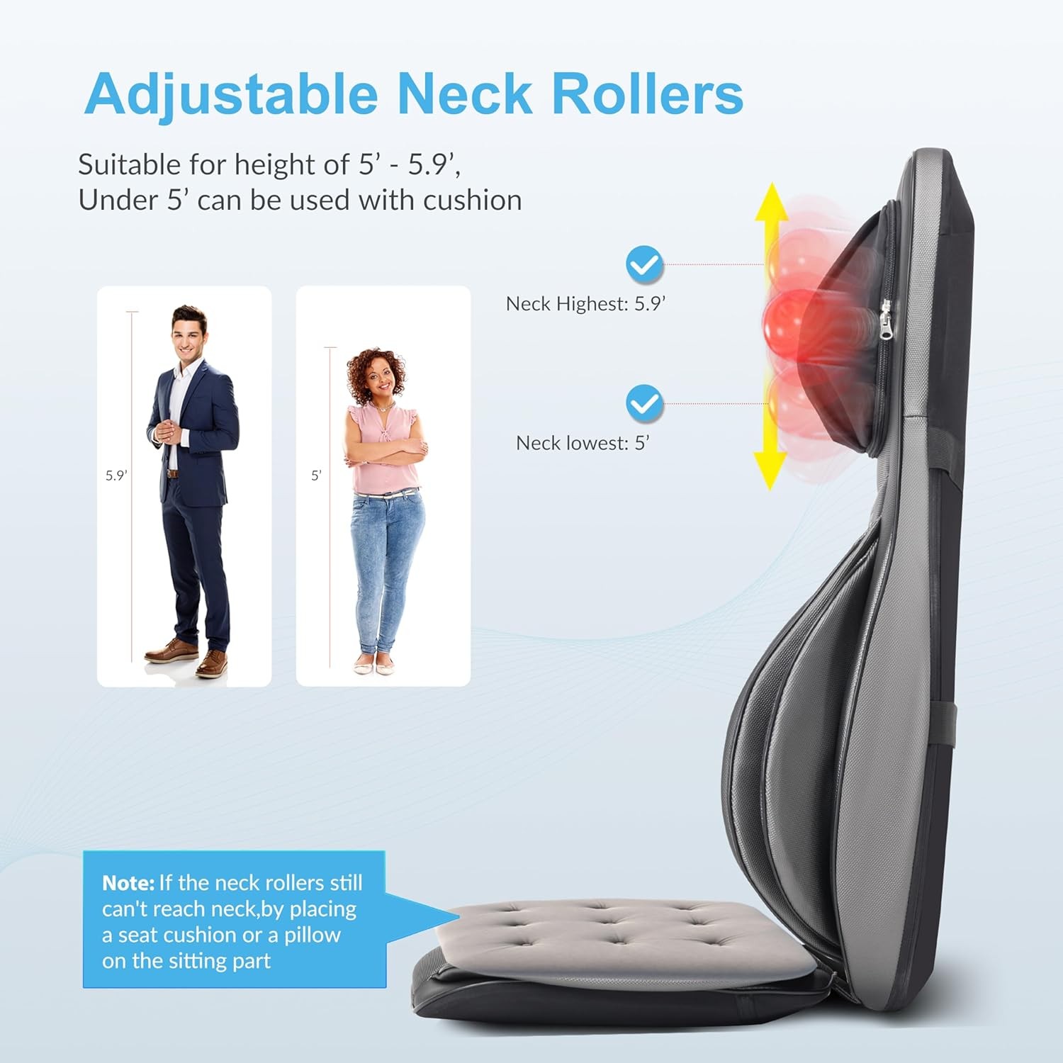 COMFIER Shiatsu Neck Back Massager with Heat, 2D ro 3D Kneading Massage Chair Pad, Full Body Massage Pad, Gifts for Dad Mom