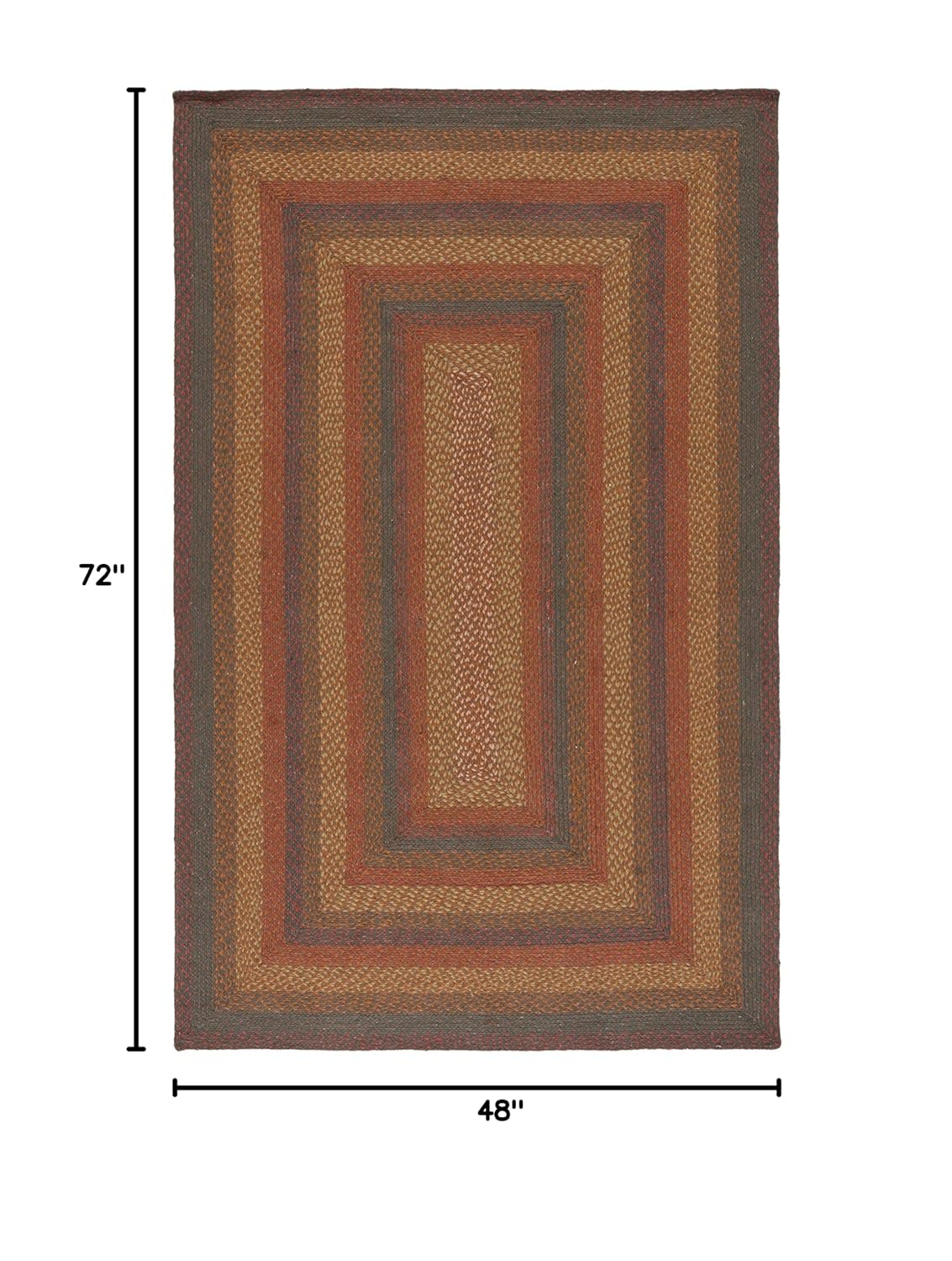 Handmade Light Blue Braided Reversible Rug - 4' x 6'