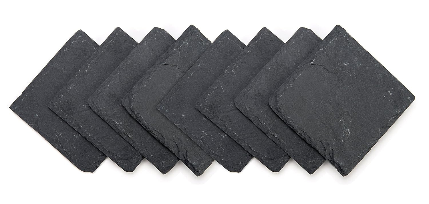Slate Drink Coasters - Set of 8 - 4" x 4" By Trademark Innovations