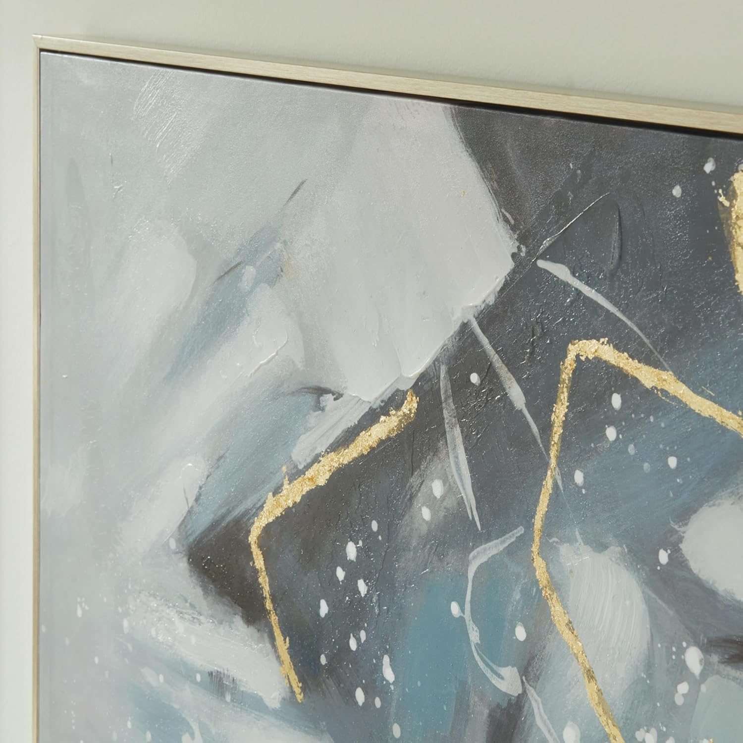 Signature Design by Ashley Cormette Wall Art, Blue, White, & Gold Finish